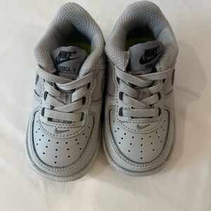 Bundle (2) Nike Toddler Gray and White Sneakers Classic Design Low-Top